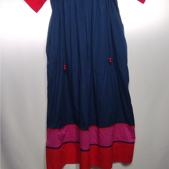 Maj Honolulu Elegant Red and Blue Women's Dress size S/M pre owned Exellent - Picture 9 of 12
